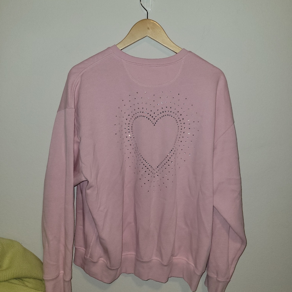 PINK Victoria's Secret Light Pink bling Sweatshirt size xl - Picture 2 of 4
